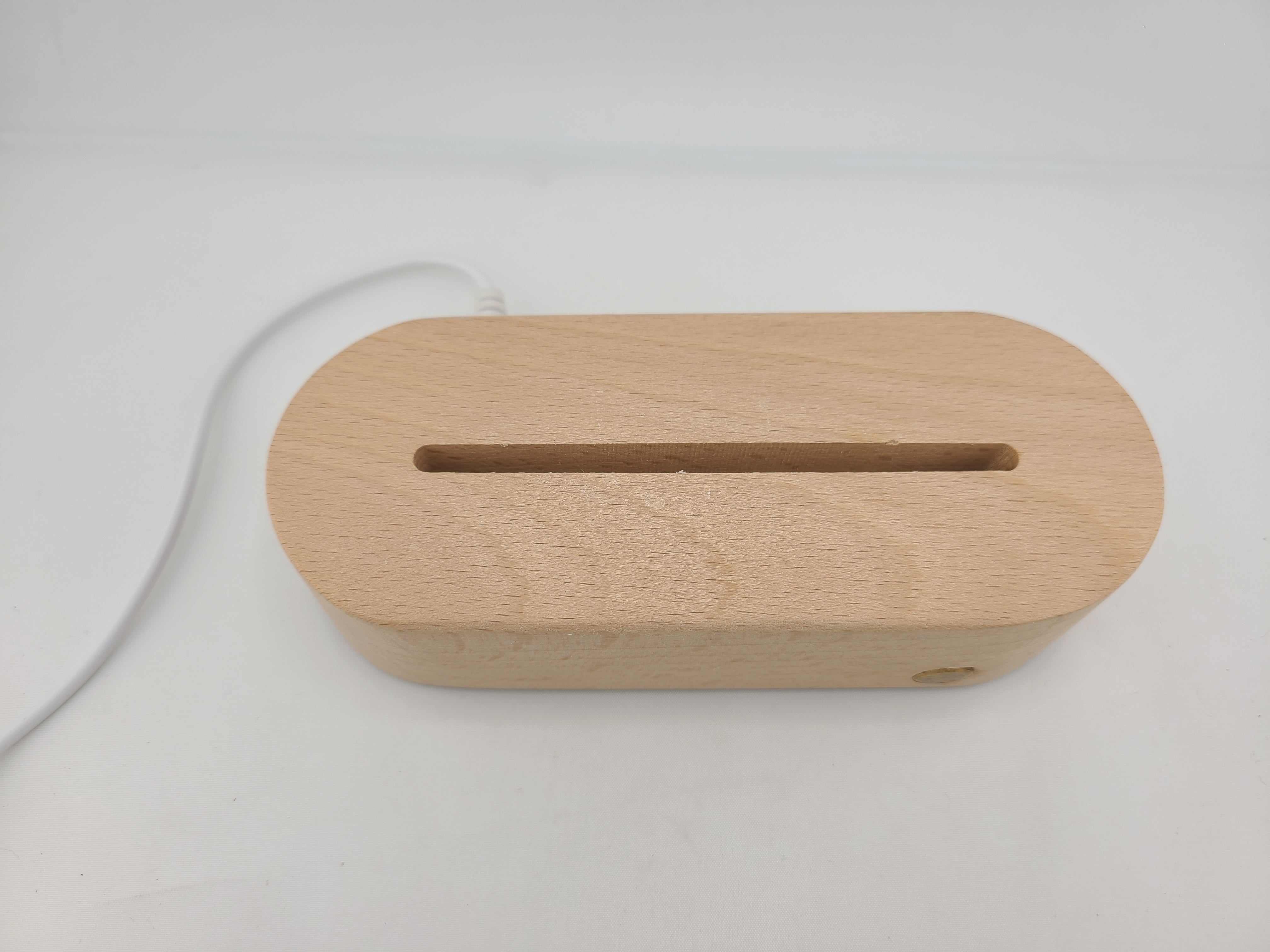 Oval Wooden LED Light Display