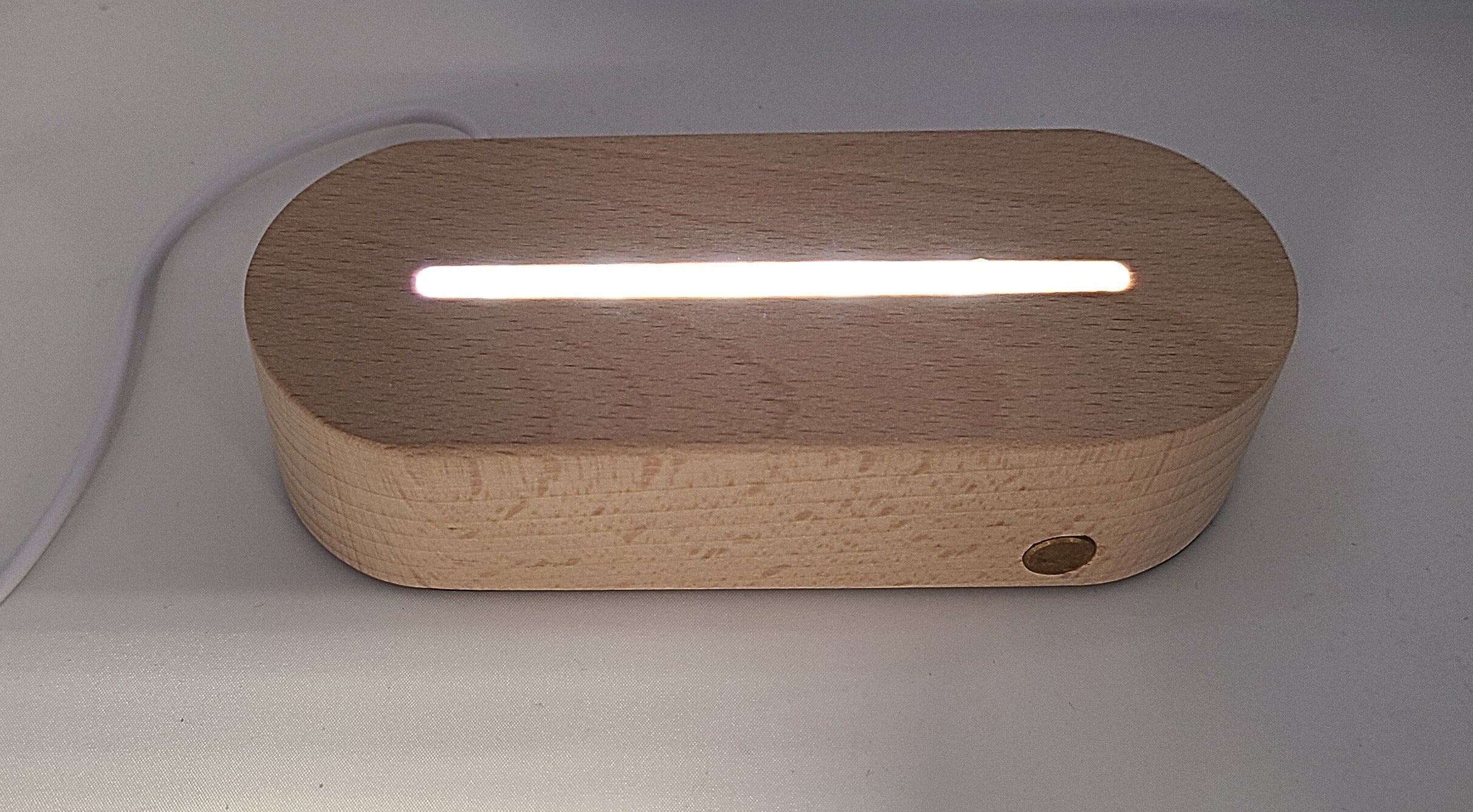 Oval Wooden LED Light Display