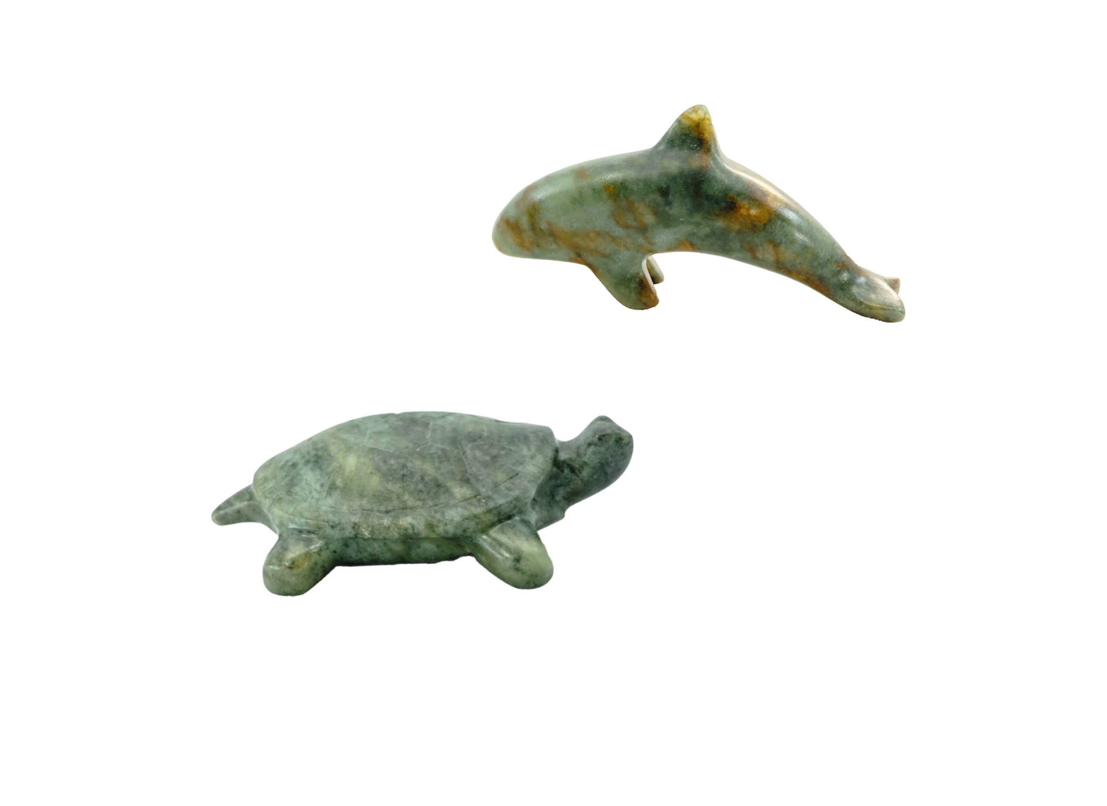 Kit doppio di intaglio in pietra saponaria – Tartaruga e Orca