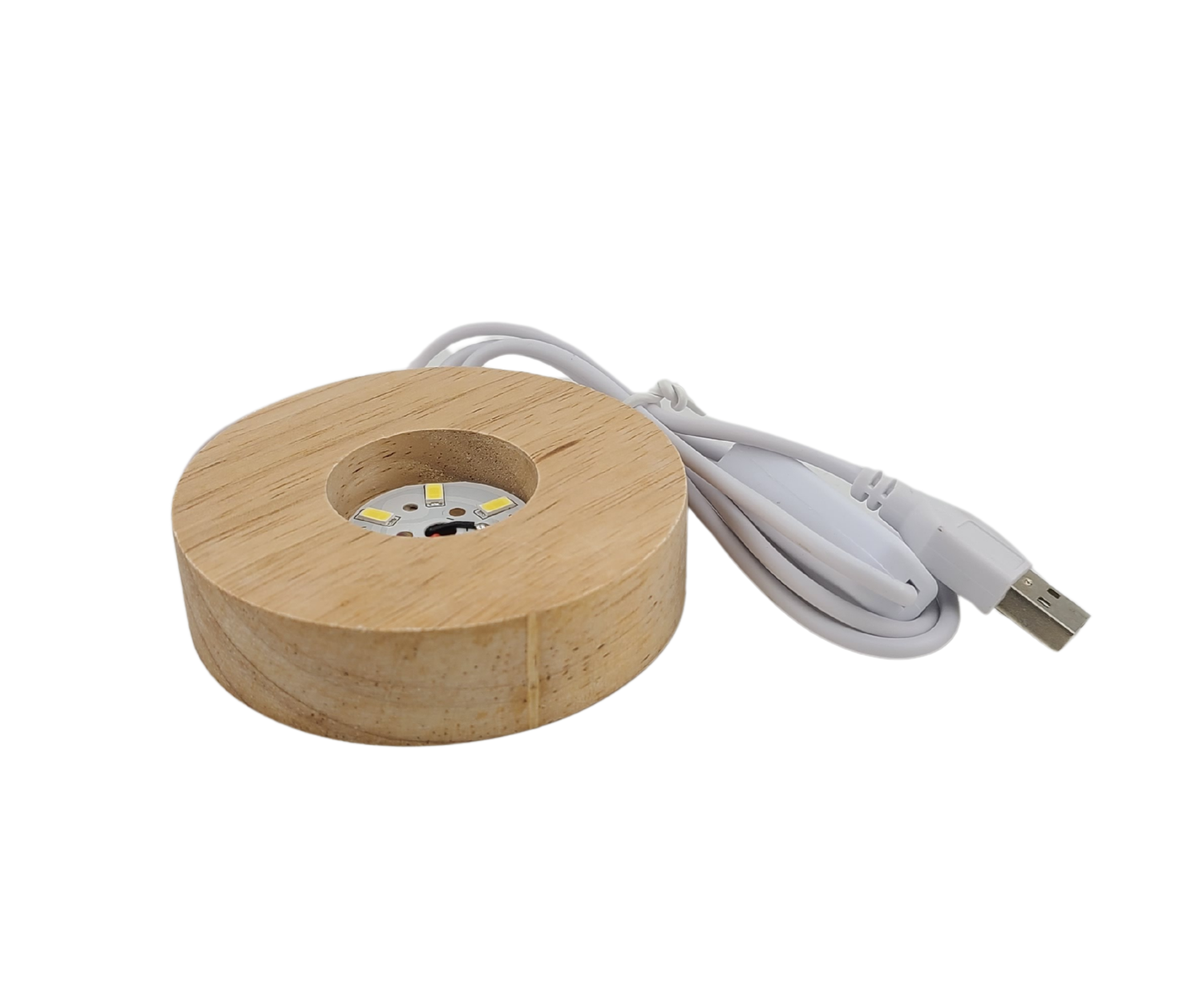 Round Wooden LED Light Display