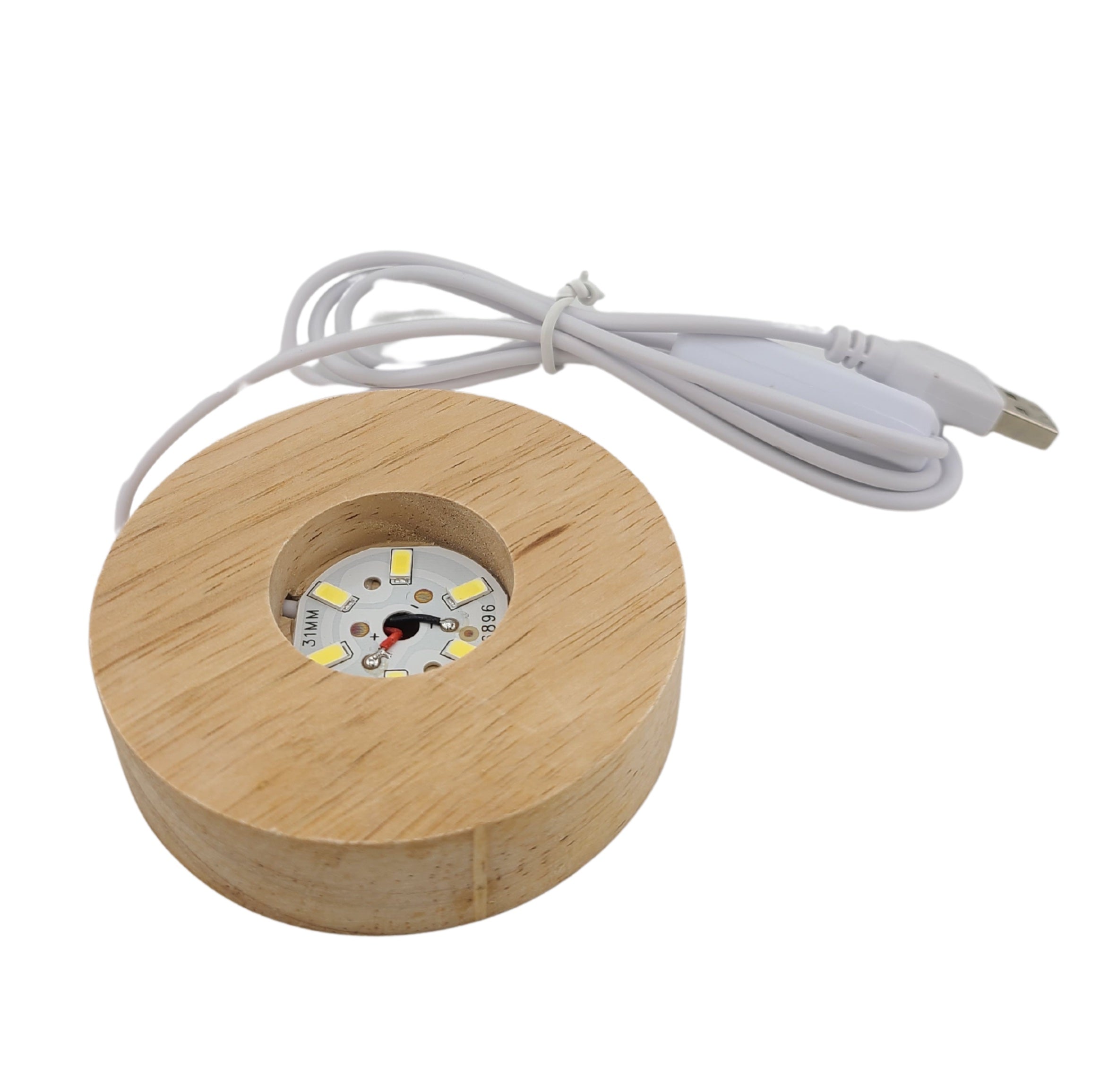 Round Wooden LED Light Display