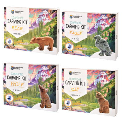Soapstone North American Bundle of 4 Carving Kits
