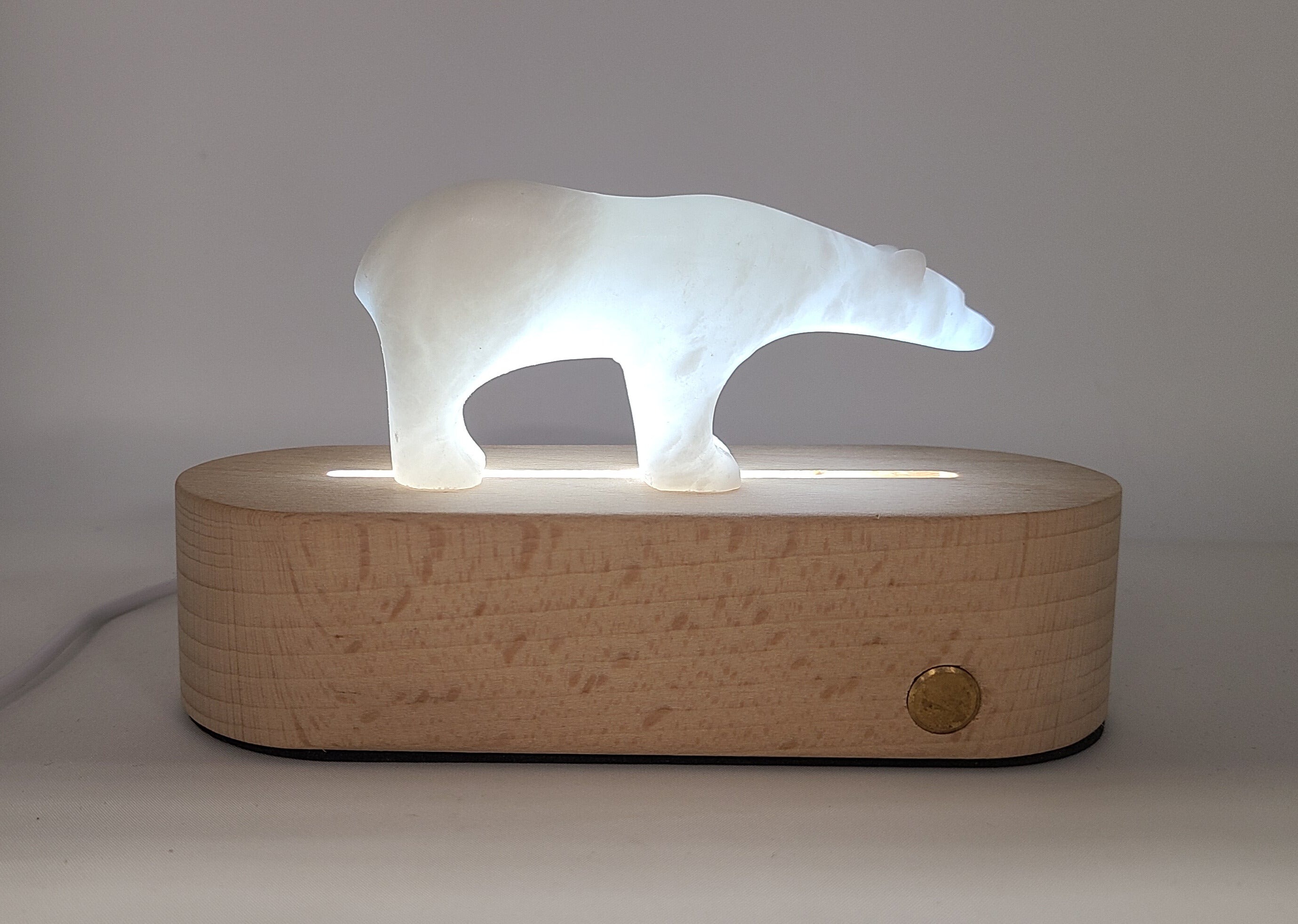 Oval Wooden LED Light Display