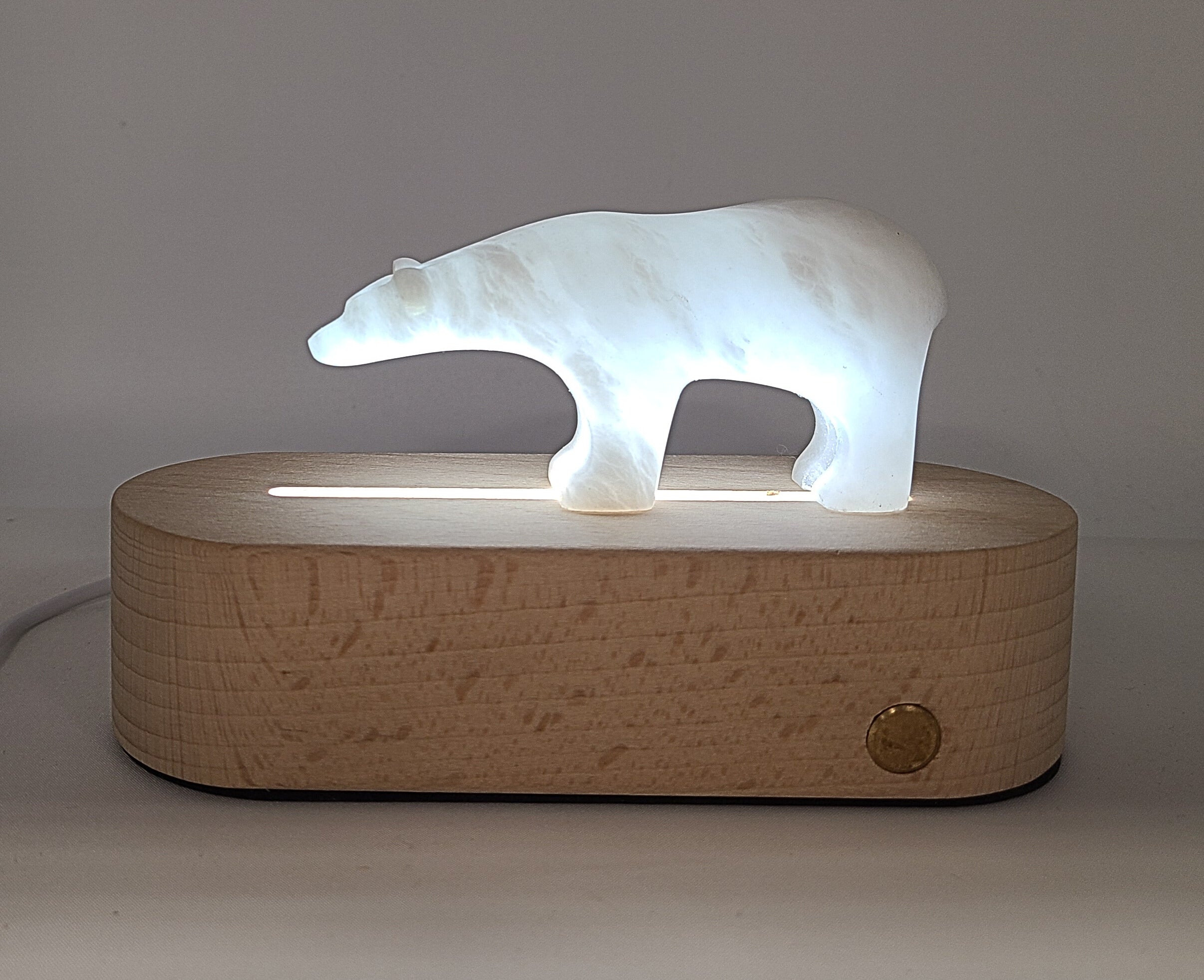 Oval Wooden LED Light Display
