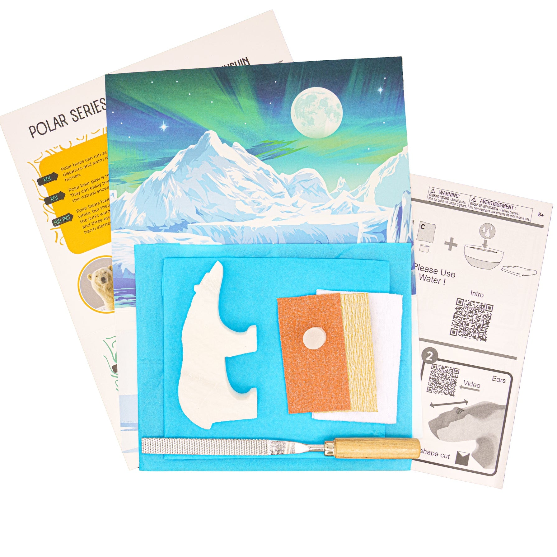 Polar Bear Alabaster Carving Kit
