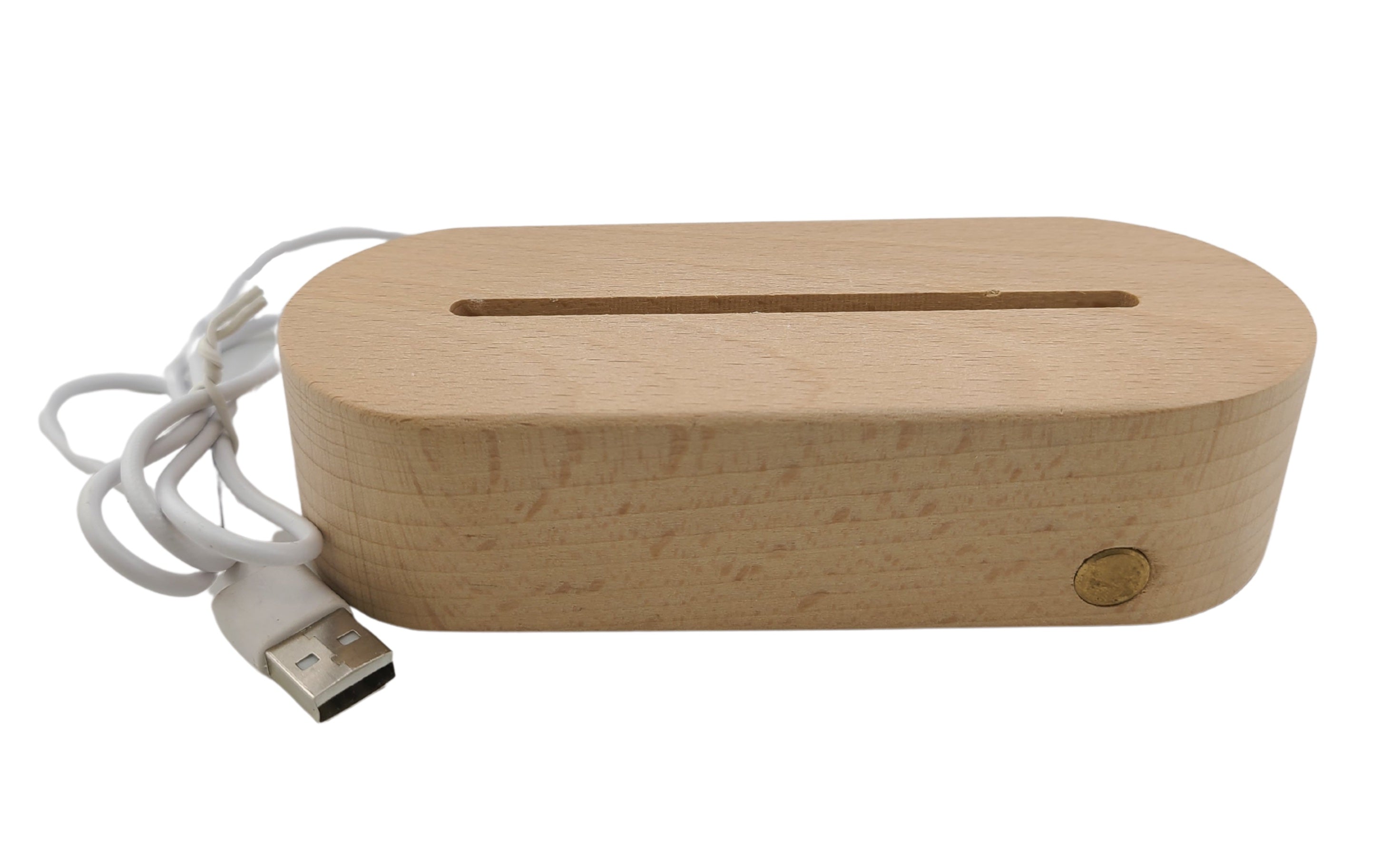 Oval Wooden LED Light Display