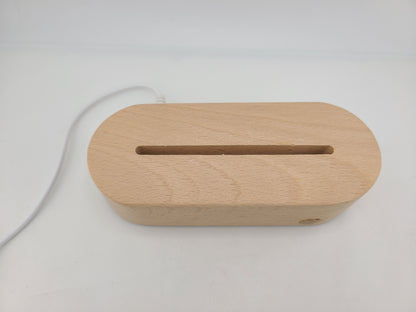Oval Wooden LED Light Display