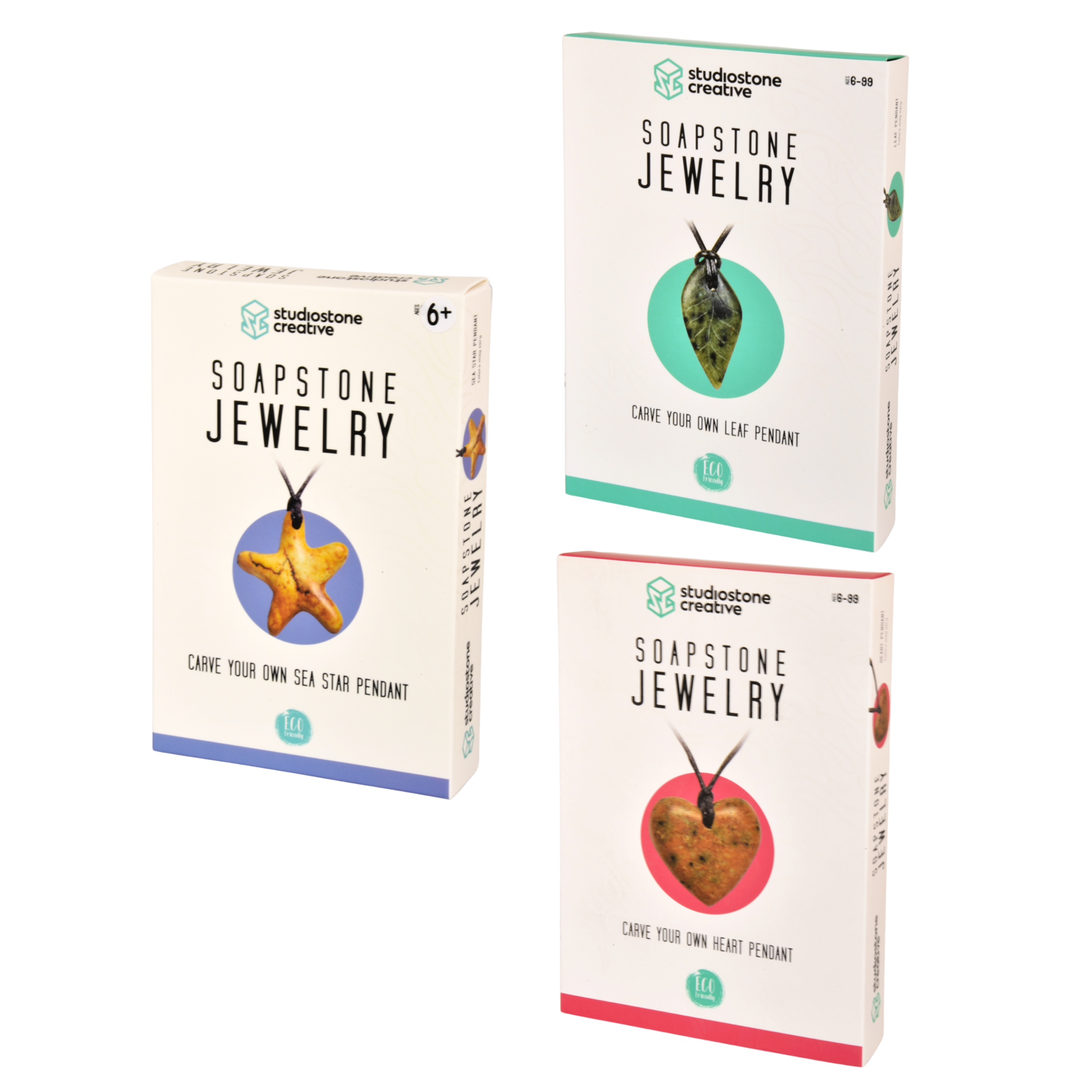 Jewelry Pendant Bundle, featuring Sea Star, Leaf, & Heart designs carving kits