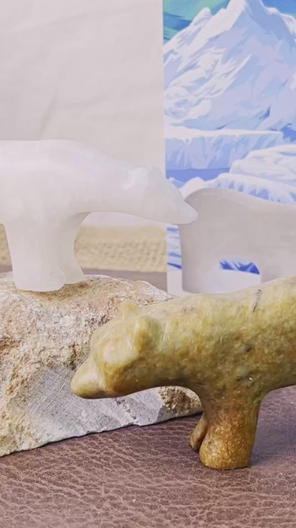 Bear and Polar Bear Double Alabaster & Soapstone Kit