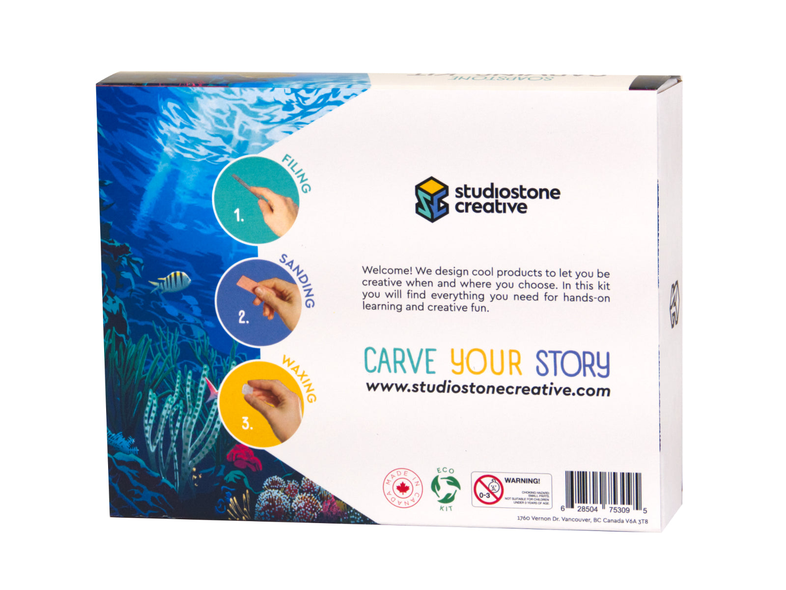 Kit double : kit de sculpture sur pierre à savon Tortue & Orque