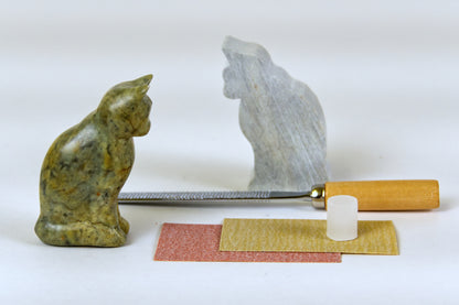Kit de sculpture sur pierre à savon Chat