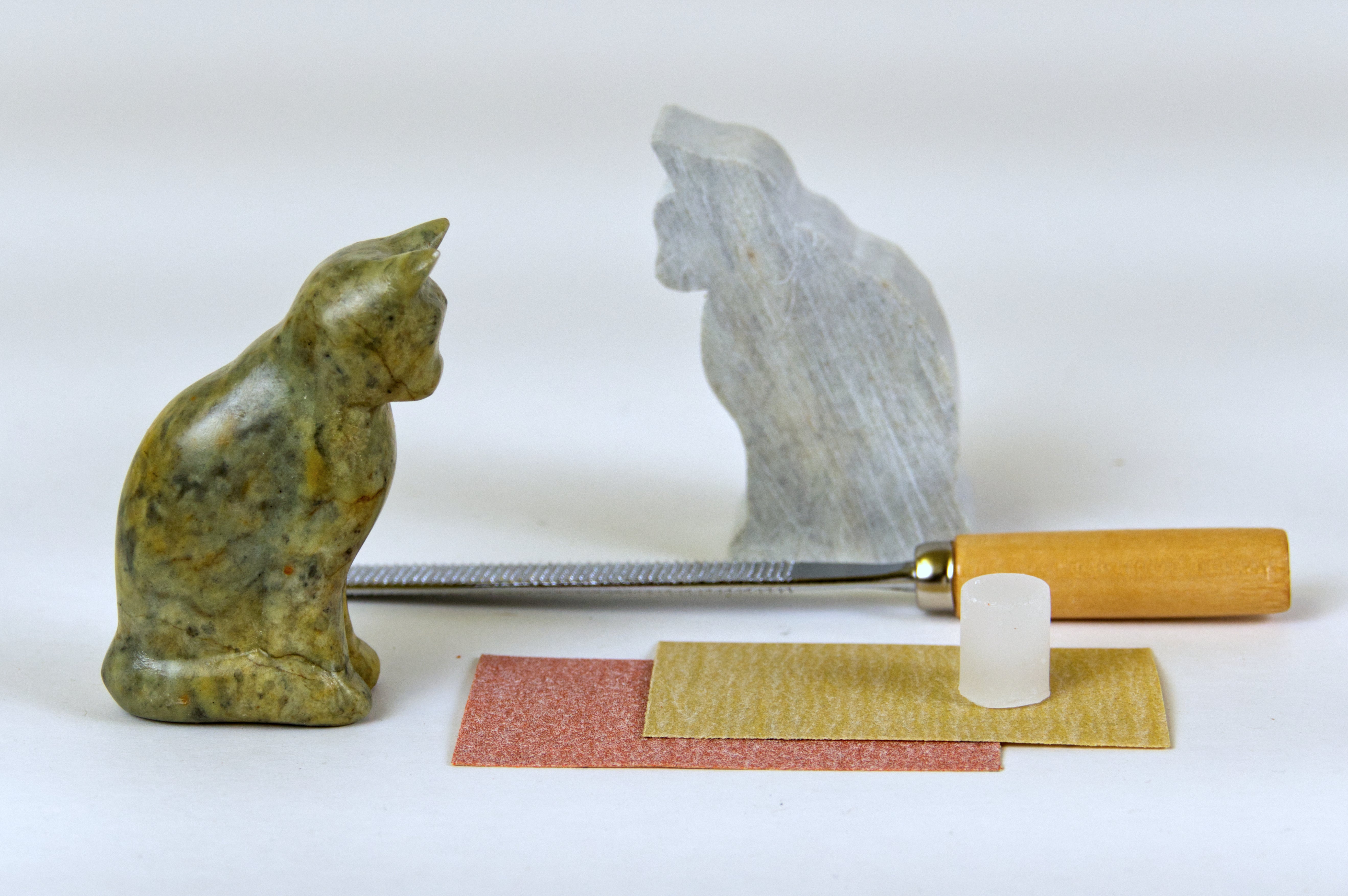 Kit de sculpture sur pierre à savon Chat