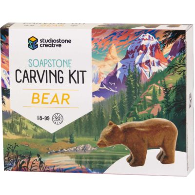 Bear soapstone carving kit box