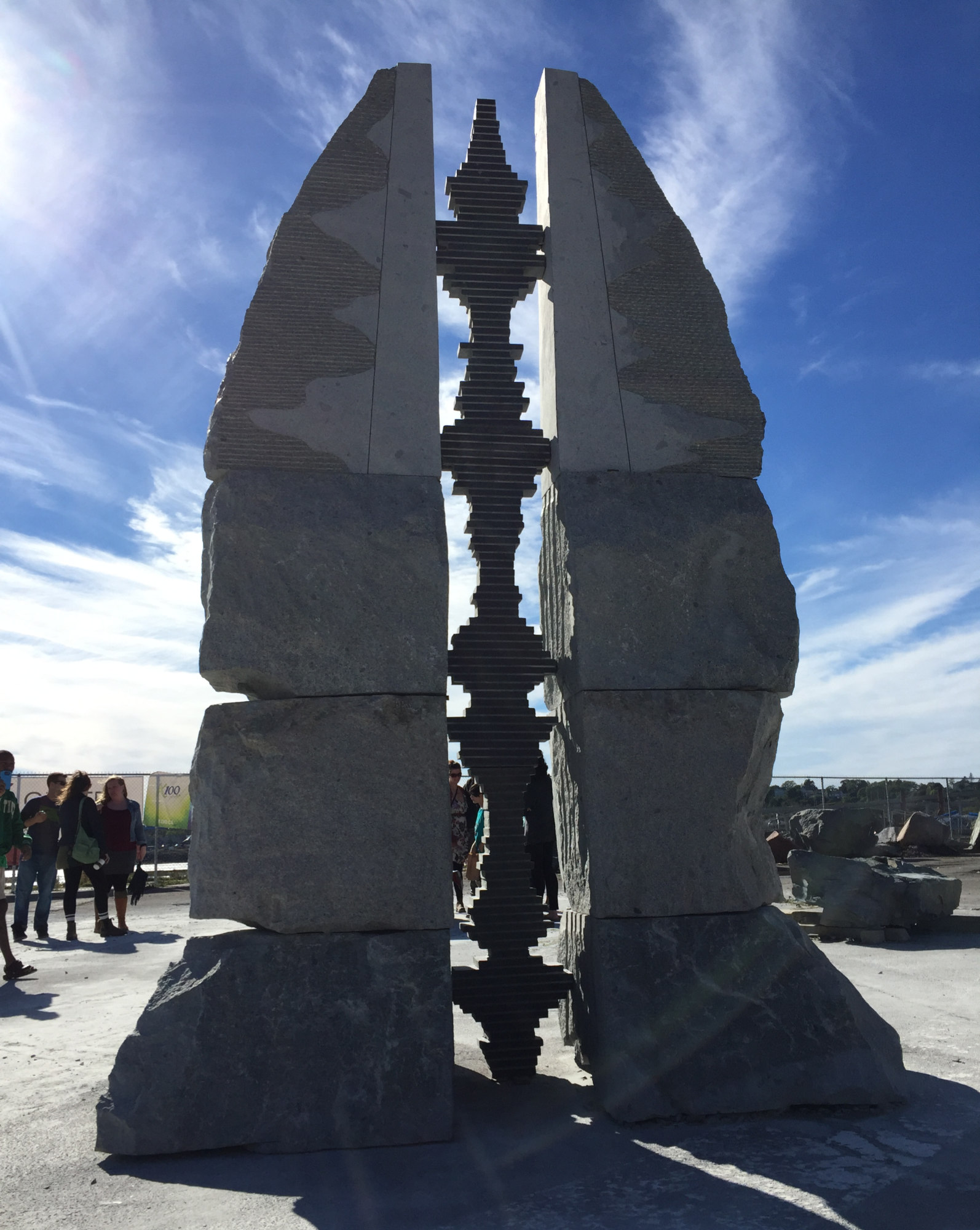 Sculpture under blue sky