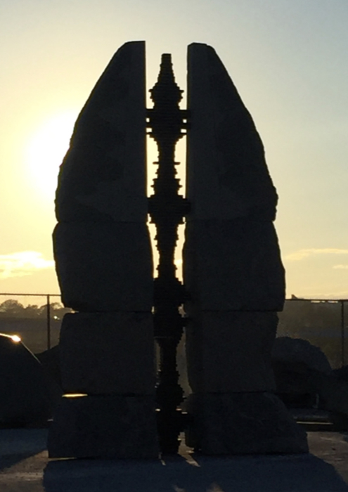 Stone sculpture during sunset