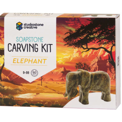 Elephant soapstone carving kit box
