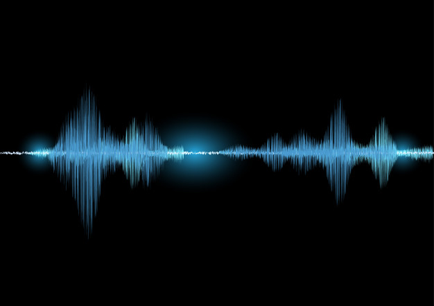 Blue sound waves