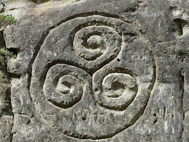 Triskelion carved in a stone