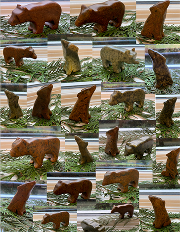 Carvings of soapstone animals