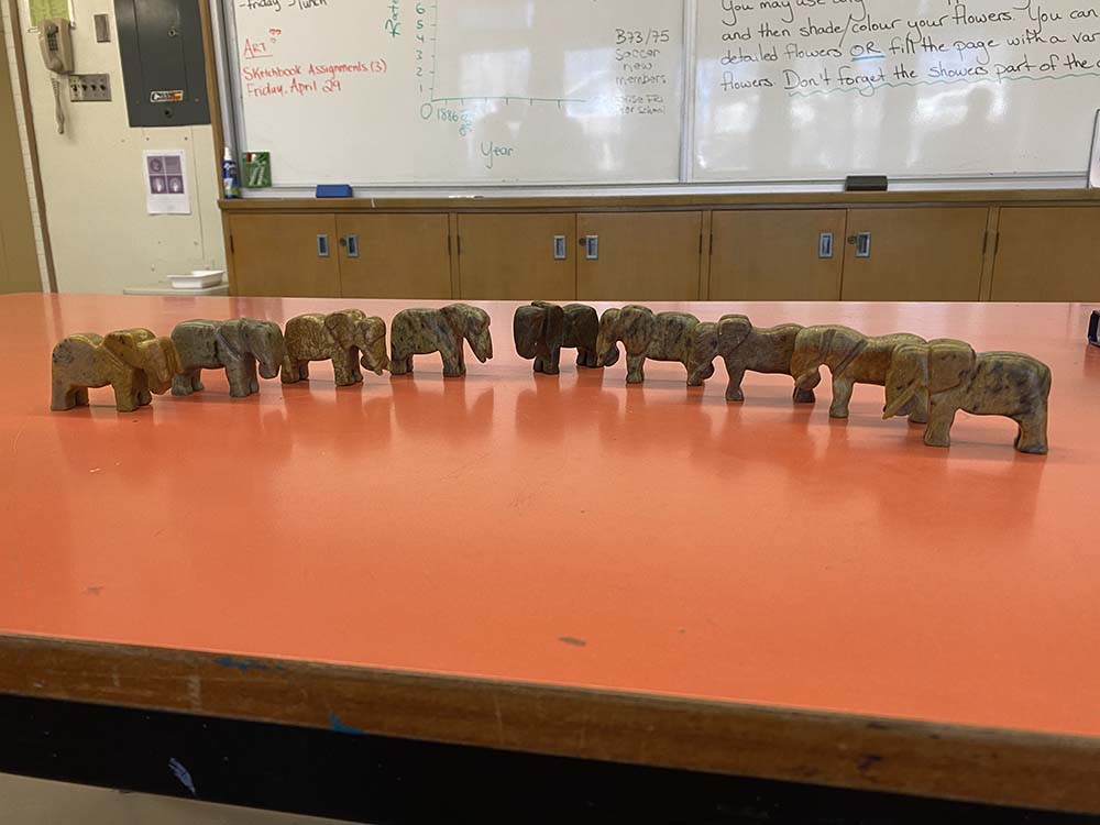 Animal soapstone carvings