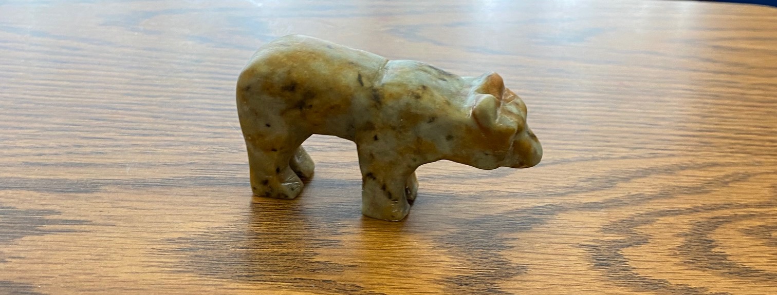 Soapstone carving of a bear